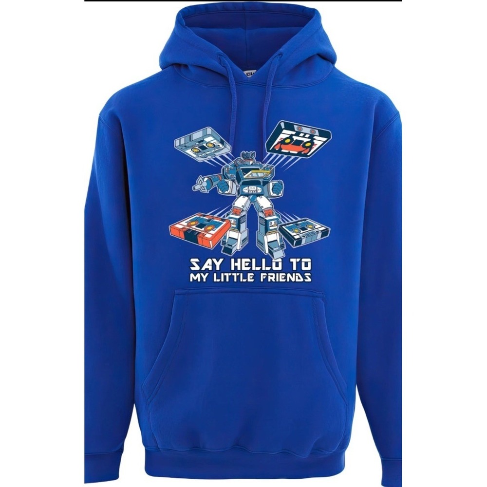 Transformers "Say Hello To My Little Friends" Hoodie, Blue Unisex Medium